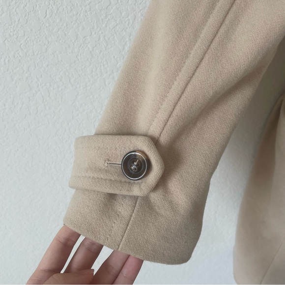 SingleNoble Tan Pea Coat (Wool and Cashmere blend) - Picture 5 of 8